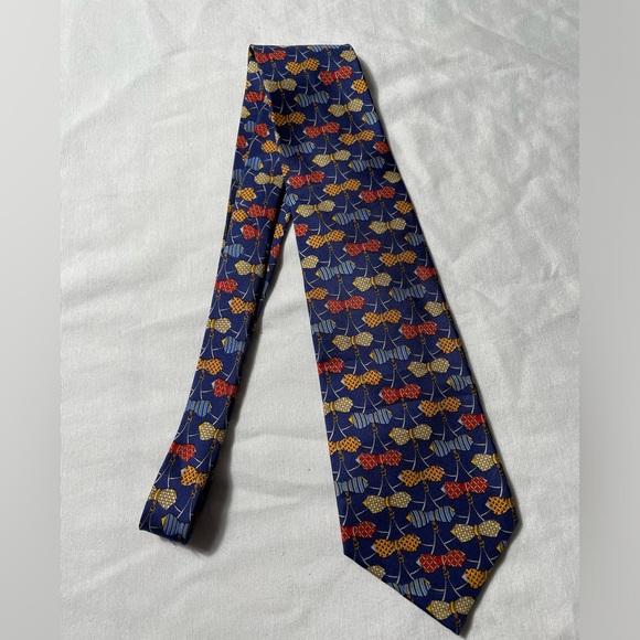 A.Mouley 1919 Paris Bowtie design 100% Silk Neck tie Made in France - Picture 1 of 4